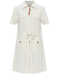 Moncler - Robe Courte En Bouclé À Lien De Resserrage À La Taille - Lyst