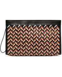 gucci chevron textured logo clutch