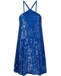 P.A.R.O.S.H. - Sequin-Embellished Halter Mini Dress - Lyst