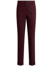 Etro - Cropped Wool Jacquard Trousers With Medallion Motif - Lyst