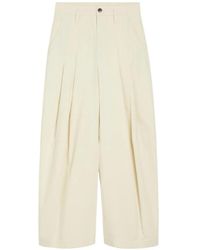 Brunello Cucinelli - Dyed Cotton And Wool Wrinkled Denim Five-Pocket Baggy Trousers With Monili - Lyst