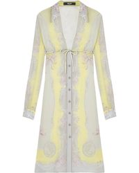 Versace - Vestido Camisero Cameo Midi De Seda - Lyst