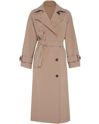 Brunello Cucinelli - Belted Trench Coat - Lyst