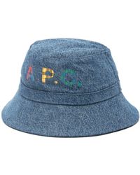 A.P.C. - Logo-print Bucket Hat - Lyst