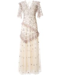 Needle & Thread Vestido largo con bordado floral - Morado