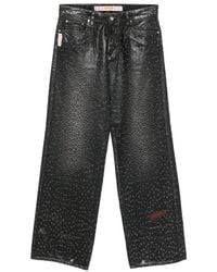 PDF - Leopard Print Denim Jeans - Lyst