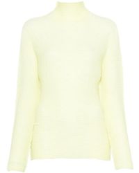 Issey Miyake - Ribbed Roll-Neck Blouse - Lyst