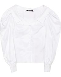 KARL LAGERFELD - Off-Shoulder Poplin Shirt - Lyst