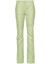 Acne Studios - Logo-Patch Leather Trousers - Lyst