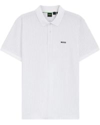 BOSS - Cotton-Piqué Polo Shirt With All-Over Print - Lyst