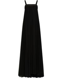Dolce & Gabbana - Pleated Tulle Maxi Dress - Lyst