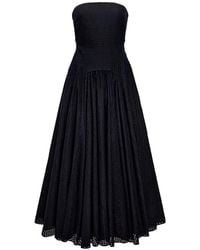 Another Tomorrow - Gingham-Check Strapless Dress - Lyst