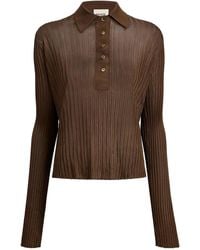 KHAITE - Vin Ribbed Buttoned-Top - Lyst