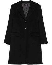 Dolce & Gabbana - Manteau Boutonné À Plaque Logo - Lyst