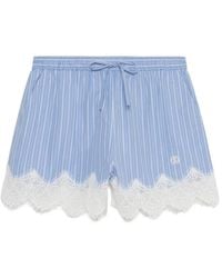 Jonathan Simkhai - Emmie Lace-Trim Striped-Pattern Shorts - Lyst