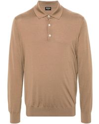 ZEGNA - Fine-Knit Polo Shirt - Lyst