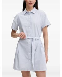 Helly Hansen - Striped Belted Shirt Mini Dress - Lyst