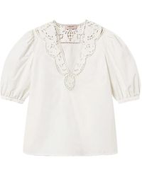 Twinset - Bluse Mit Lochstickerei - Lyst