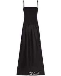 KARL LAGERFELD - Maxi Shirred Beach Dress - Lyst