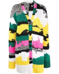Philosophy Di Lorenzo Serafini - Patterned-Jacquard Chunky-Knit Cardigan - Lyst