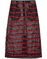Simone Rocha - Bow-Embellished Tulle Midi Skirt - Lyst
