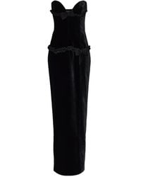 Alessandra Rich - Robe Longue Volantée À Détail De Nœud - Lyst