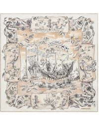 Ferragamo - Voyage-Print Silk Scarf - Lyst