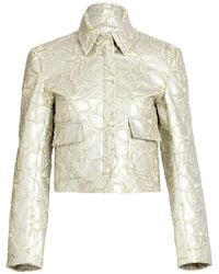 Silvia Tcherassi - Perla Floral-Embroidered Cropped Jacket - Lyst