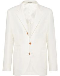 Brunello Cucinelli - Deconstructed Cotton And Linen Blazer - Lyst