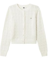 B+ AB - Cable-Knit Bow-Detail Cardigan - Lyst