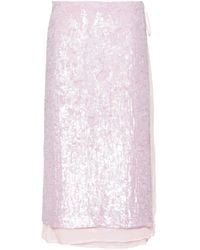 P.A.R.O.S.H. - Sequin-embellished midi skirt - Lyst