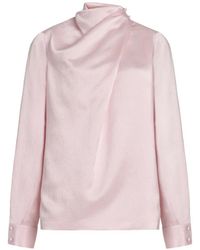 Gabriela Hearst - Marcela Cowl-Neck Silk Blouse - Lyst