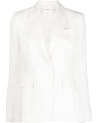 P.A.R.O.S.H. - Linen Single-breasted Blazer - Lyst