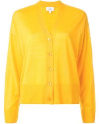 Calvin Klein Cárdigan de punto fino con botones - Amarillo
