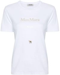 Max Mara - Text-print Cotton T-shirt - Lyst