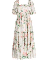 Needle & Thread - Harlequin Rose Floral-print Chiffon Dress - Lyst