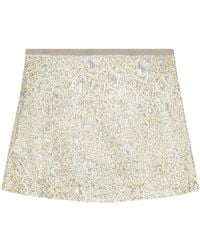 Ganni - Metallic Cloqué Mini Skirt - Lyst