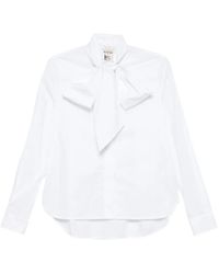 Semicouture - Pussy-Bow Long-Sleeve Shirt - Lyst