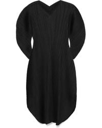 Pleats Please Issey Miyake - Midi-Jurk Met Wormgat - Lyst