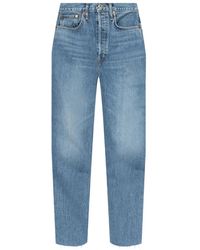 RE/DONE - 70S Stove Pipe Gerafelde Jeans - Lyst