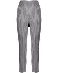 Pleats Please Issey Miyake - Plissé Cropped Trousers - Lyst