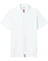 Thom Browne - Striped Short-Sleeve Polo Shirt - Lyst