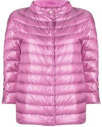 Herno - Three Quarter-Sleeve Quilted Jacket - Lyst