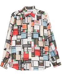 Moschino - Logo-Print Silk Shirt - Lyst