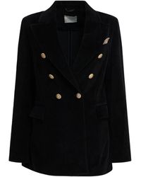 Circolo 1901 - Double-breasted velvet blazer - Lyst