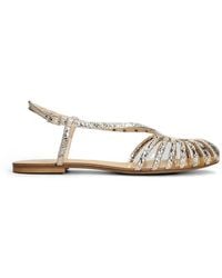Anna F. - Snakeskin-Effect Studded Sandals - Lyst