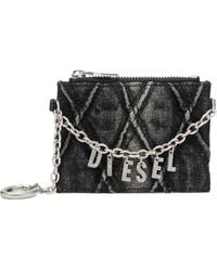 DIESEL - Card Holder With Chain And Zip Coin Pocket - Lyst