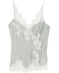 Carine Gilson - V-Neck Lace-Detail Slip - Lyst