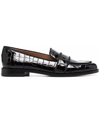 Aquazzura - Mocasines Martin con efecto de piel de serpiente - Lyst