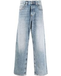 DIESEL - Katoenen Cropped Jeans Met Logopatch - Lyst